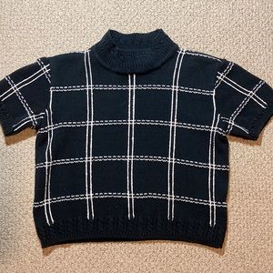Vintage Liz Claiborne cropped short sleeve mock neck sweater